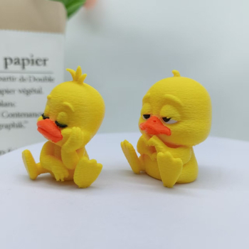 Figurina de rață în formă de inimă, poziție așezată, design modern minimalist, imprimare 3D, material plastic; fără personalizare; cadou personal pentru decorul casei