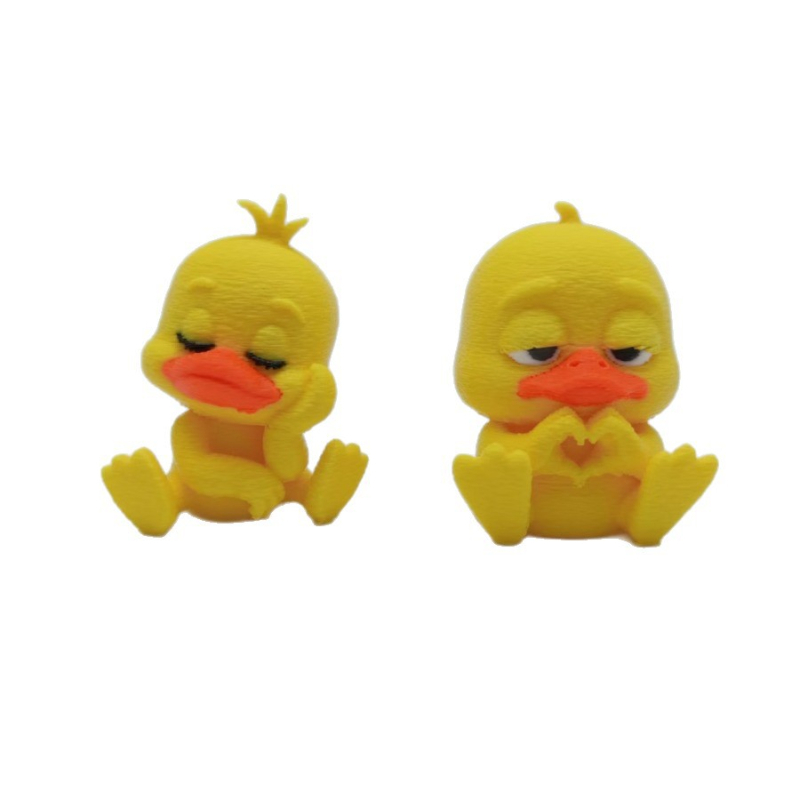 Figurina de rață în formă de inimă, poziție așezată, design modern minimalist, imprimare 3D, material plastic; fără personalizare; cadou personal pentru decorul casei