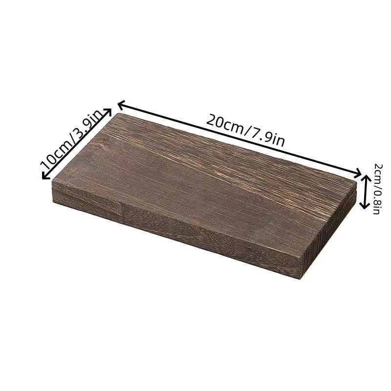 Kvadratična drvena tacna za stolni dekor – jednostavan retro stil, ravna ploha, drveni materijal (Ravna ploha • Oblik: pravokutni • Drvo • Moderan jednostavan stil • Jednobojni uzorak)