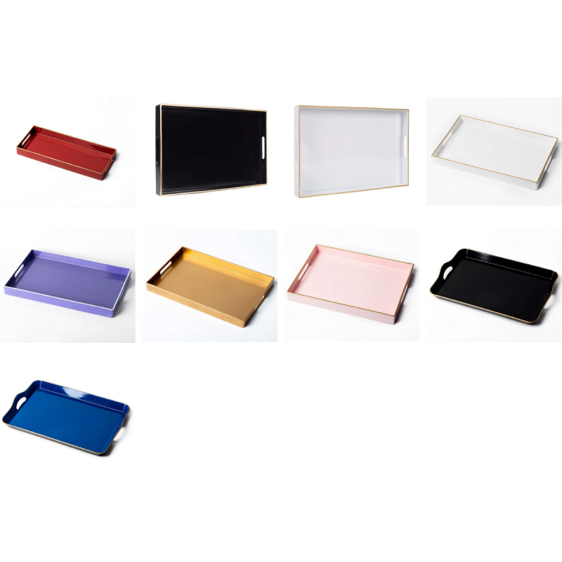 Plastikinis dekoratyvinis padėklas, kvadratinis ir apvalus, PP medžiaga, gėlių popieriaus raštas, pritaikytas pagal brėžinius