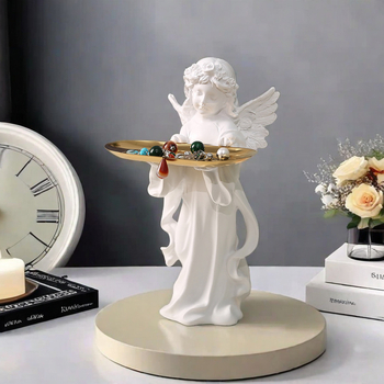 Europos stiliaus dervos skulptūra raktinių ir papuošalų laikymui — rankų darbo, purškiama danga, WYMW prekinis ženklas