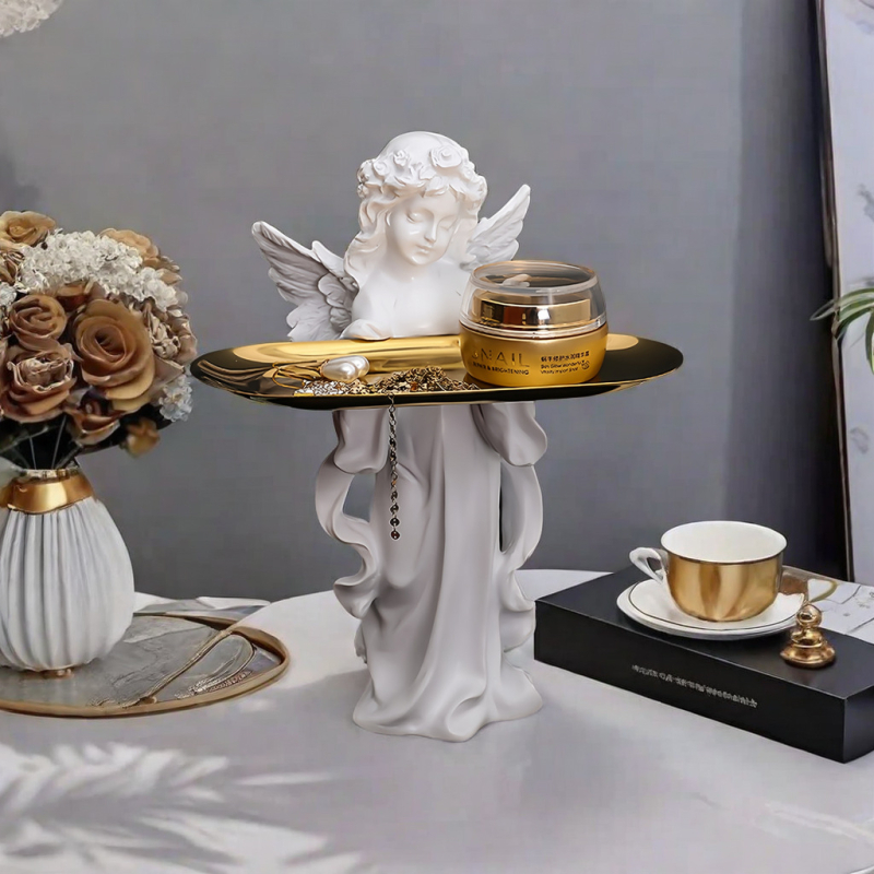 Europos stiliaus dervos skulptūra raktinių ir papuošalų laikymui — rankų darbo, purškiama danga, WYMW prekinis ženklas