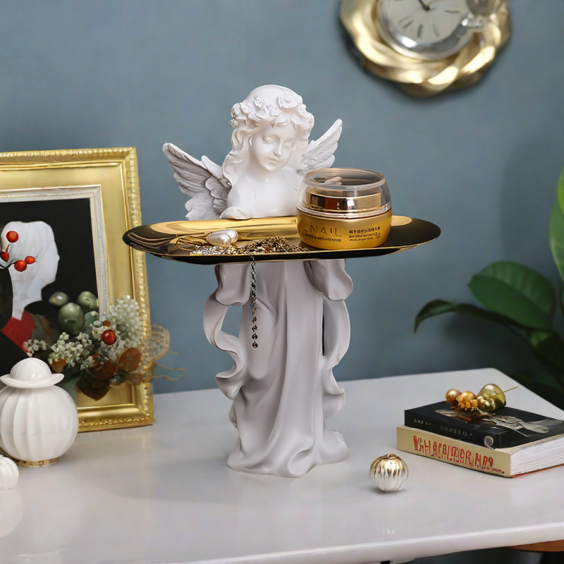 Europos stiliaus dervos skulptūra raktinių ir papuošalų laikymui — rankų darbo, purškiama danga, WYMW prekinis ženklas