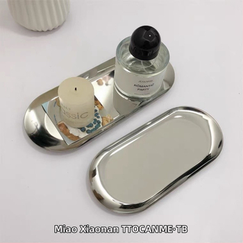 Nerūdijančio plieno ovalus padėklas, ugniai atsparus, skirtas aromaterapijos žvakių laikymui, nuotraukų plokštelei ir papuošalų saugojimui, šiaurietiškas stilius