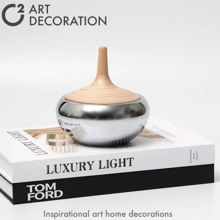 Nerūdijančio plieno saldumynų indelis – minimalistinis modernus šviesus prabangos dekoro kavos stalui