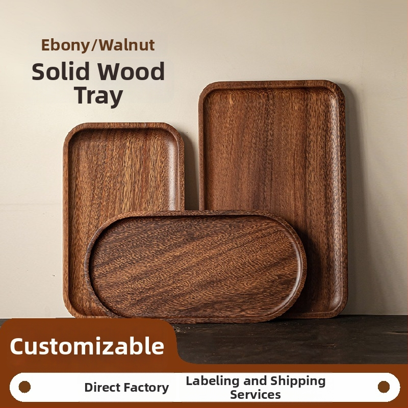 Medinis serviravimo padėklas arbatai, vakarienei ir picai – rankų darbo, poliruotas paviršius, paprastas ir modernus dizainas, pritaikomas