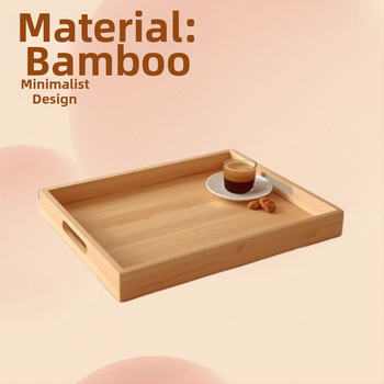 Medinis kvadratinis patiekalų padėklas su galimybe pritaikyti individualiai ir logotipo spausdinimu