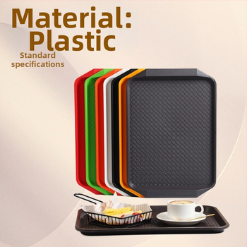 Plastikinė padėklas su medžio raštu – stačiakampė, storas dizainas, atsparus slydimui viešbučiams ir restoranams