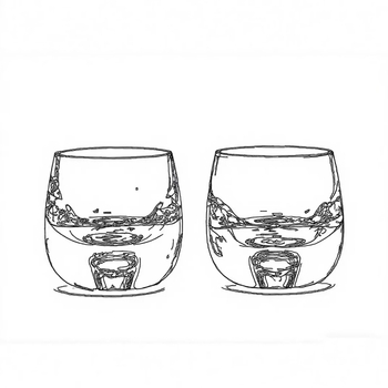 Set za piće — staklena boca za whisky, moderni minimalistički stil, lansiranje 2024, vrhunska kvaliteta