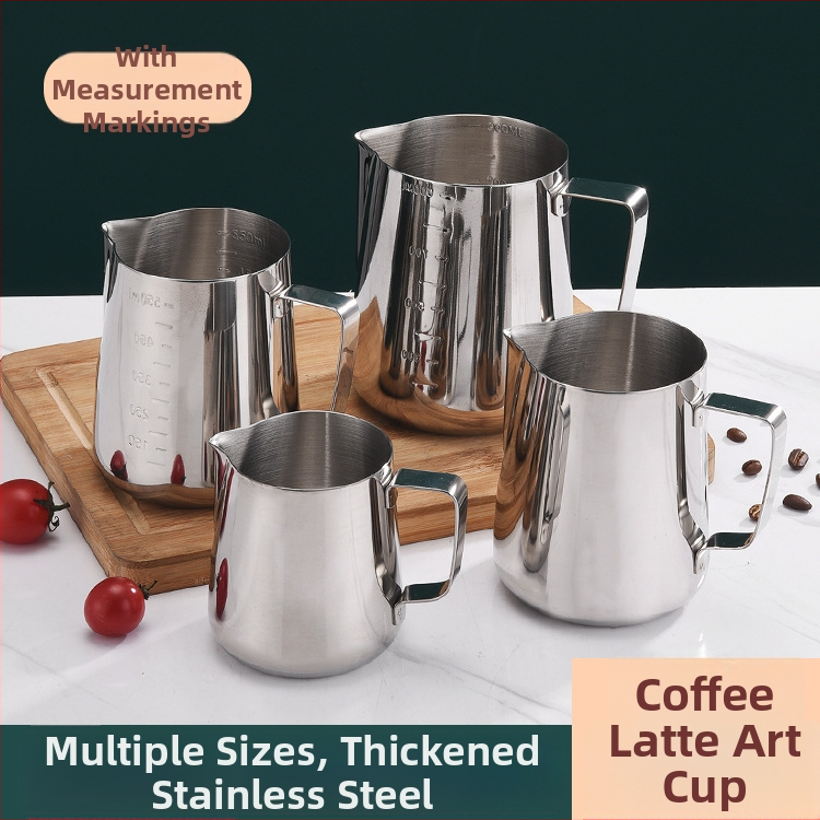 Nerūdijančio plieno latte art puodelis su lazeriu graviruotu logotipu, pritaikomas, 290 g, tinkamas biurui, namams, kavinėms ir barams