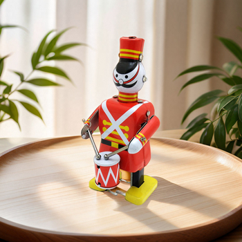 Tinplate figura MS250 – Britanski vojnici koji sviraju bubnjeve, dekor za dom i bar, darovni ukras spreman za darivanje