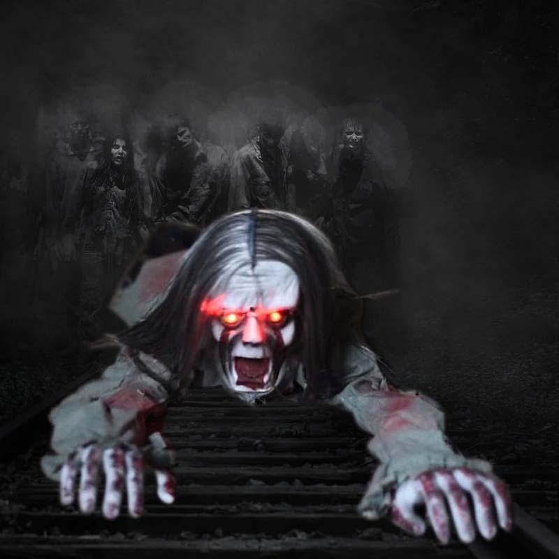 Duh koji se puzajući kreće uz glasovno upravljanje, s kosom, ukras Halloween