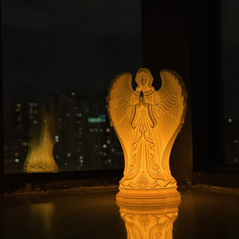 Anđeo noćno svjetlo s držačem za čajnu svijeću – 3D-model PLA, europski stil, Sjeverna Amerika