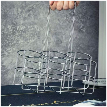 Nositelj vina za šest boca s ručkom | sintetički materijali | moderni minimalistički stil | Kod proizvoda: 02 | Lansiranje ljeto 2025