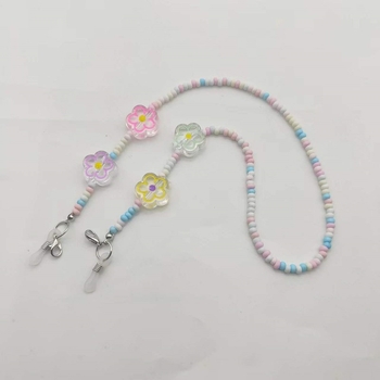 Bērnu masku un brillīšu ķēdīte – ziedu raksts, akril, zieda forma, stils: bērni, dabīgs, polēta apdare