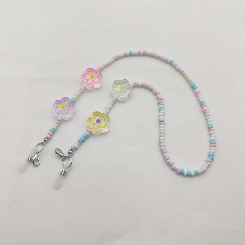 Bērnu masku un brillīšu ķēdīte – ziedu raksts, akril, zieda forma, stils: bērni, dabīgs, polēta apdare