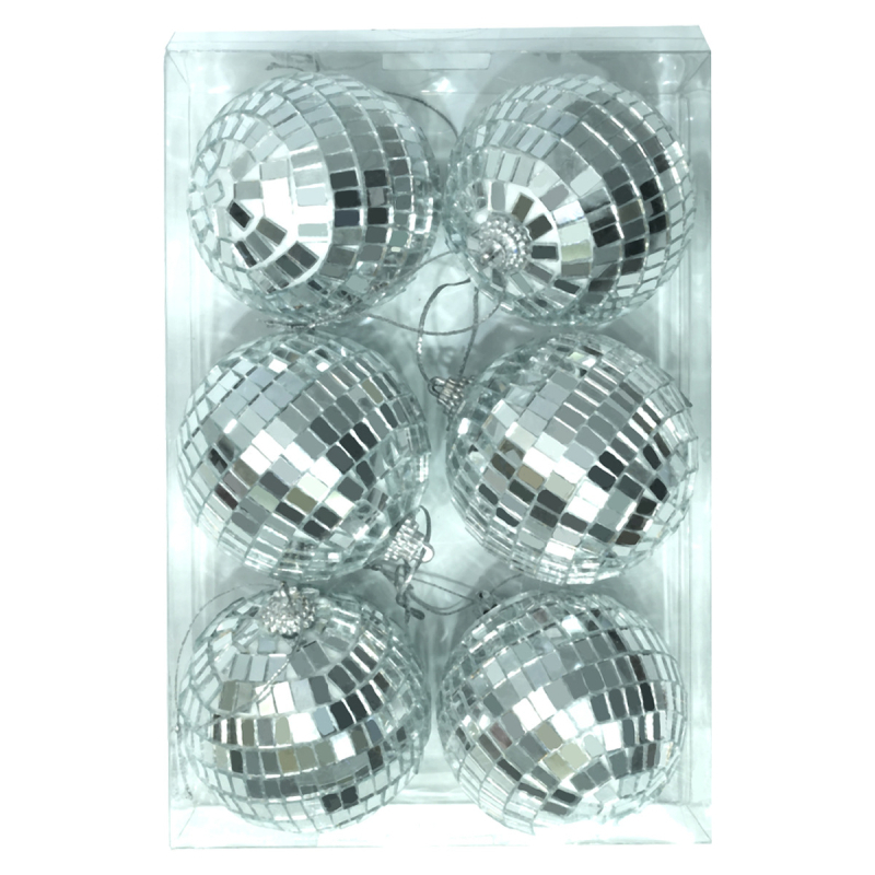 Ornamente: minge de sticlă cu bule, lucrat manual, formă rotundă, decor de Crăciun, stil minimalist modern