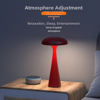 Radoša galda lampa medūzas-sēnes formā, modelis Jx27, plastmasas lampas turētājs, spriegums ≤ 36 V, nakts gaisma, ambients gaisma