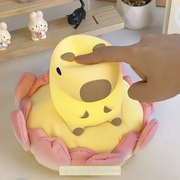 Feltölthető érintésre aktiválódó éjjeli lámpa alappal, fényerő-szabályozással