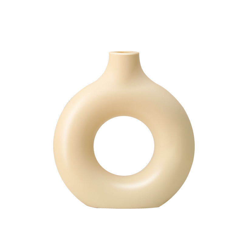 Ваза от пластмаса с форма на поничка – модерна минималистична украса за хол, персонализируема, опакована в индивидуална PP торба