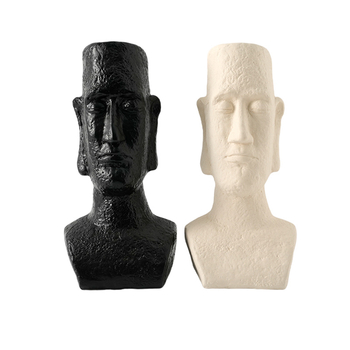 Vază-sculptură ceramică cu cap, porțelan glazurat, inspirație nordică, stil wabi-sabi, ornament mare pentru aranjarea florilor cu temă războinic