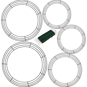 Cadru circular din sârmă pentru flori, cunună de viță, decorațiune de Crăciun (Material: Iron Art; Stil: American; Finisaj: Baking Paint; Nr. art.: 012; Export transfrontalier exclusiv)