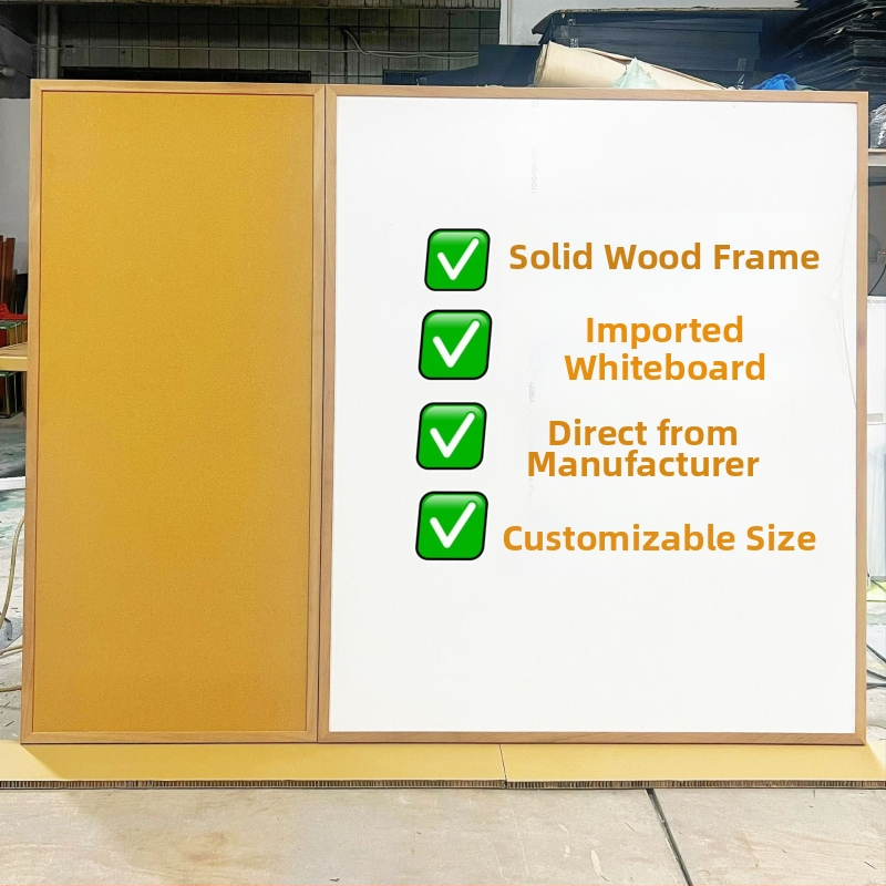 Emalēta dēļa ar koka rāmi un korķi rakstīšanai un bērnu grafitiem, klases sienas dekors