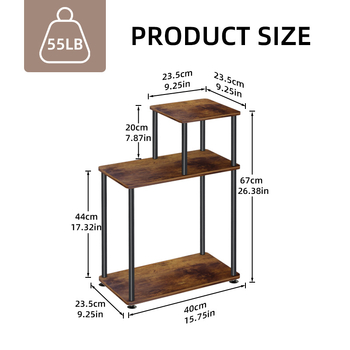 Триетажна стелаж-масичка с метална рамка – модерен стил, повърхност от изкуствена дъска, персонализируема