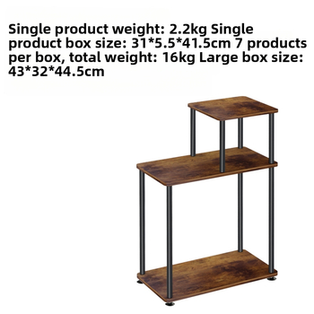 Trīs līmeņa displeja plaukts ar metāla rāmi – moderns vienkāršs stils, virsma no mākslīgās plāksnes, pielāgojams