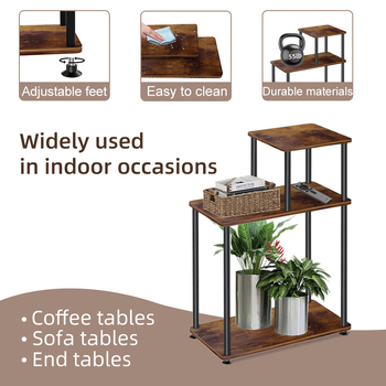 Триетажна стелаж-масичка с метална рамка – модерен стил, повърхност от изкуствена дъска, персонализируема