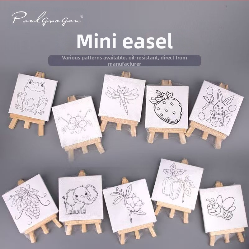 Koka gleznošanas statīvs, galda tri-potīgais statīvs, sērija: mazais rāmis + statīvs, materiāls priede