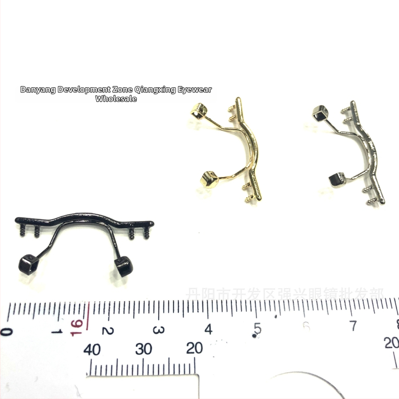 Vidējā balsta aksesuārs bezrāmju brillēm - metāls, modelis dubultais, deguna spilventiņa atbalsts