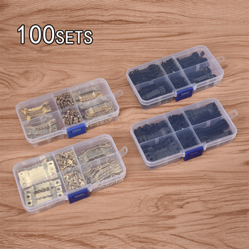 Nuotraukų rėmų pakabinimo kabliukai rinkinys, dantyti vienpusiai, metalas su elektroplakavimu, 100 vnt., tvirtinimo priedai svetainei