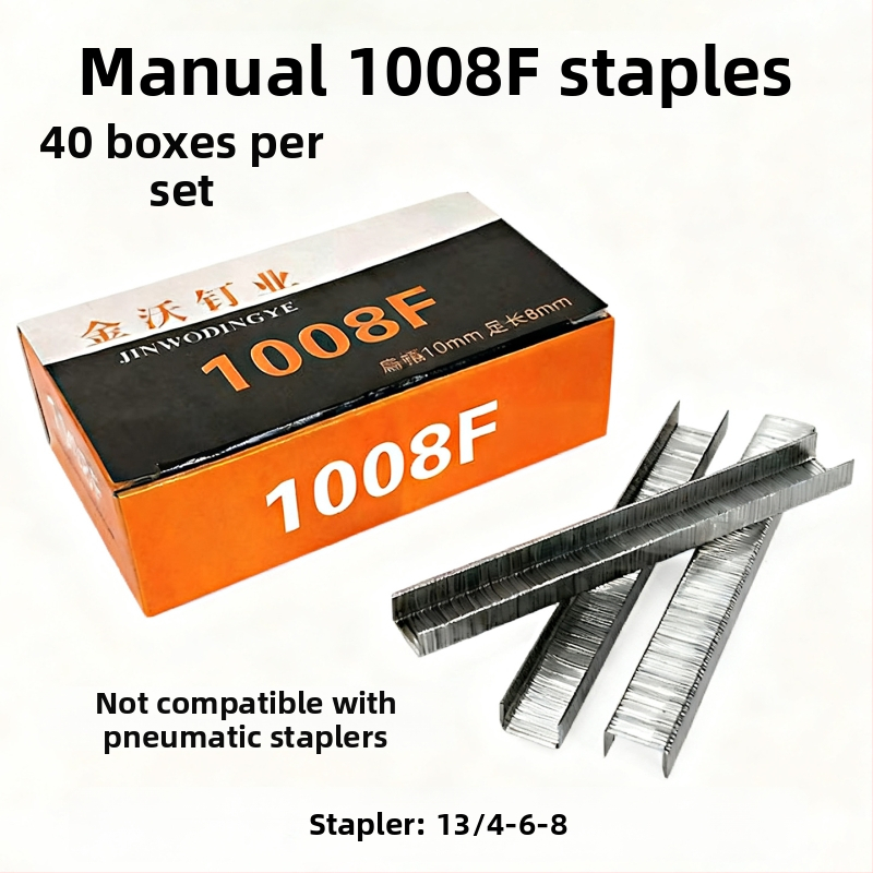 Jinwo rankinis nagų pistoletas U formos nagams, metalinė konstrukcija, dėžutėje 2200 nagų, šiuolaikiškas minimalistinis dizainas