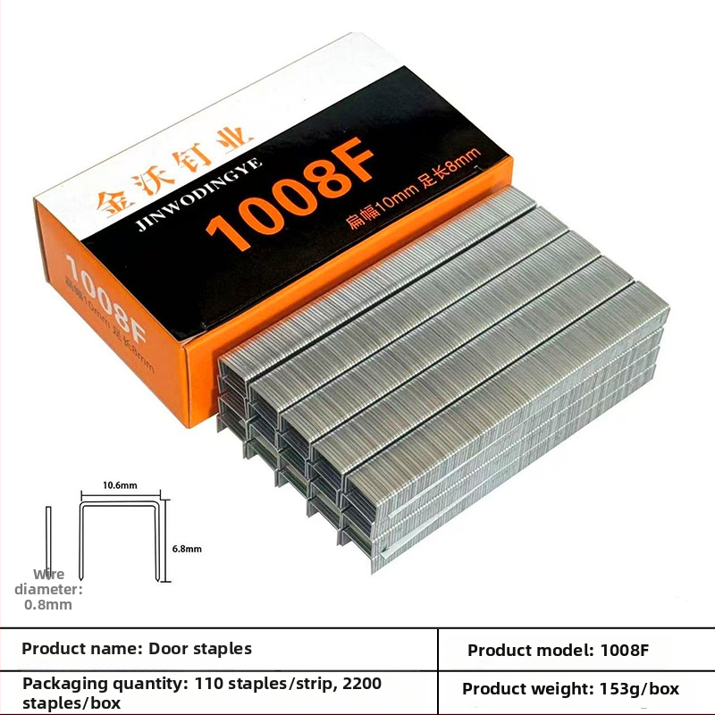 Jinwo rankinis nagų pistoletas U formos nagams, metalinė konstrukcija, dėžutėje 2200 nagų, šiuolaikiškas minimalistinis dizainas