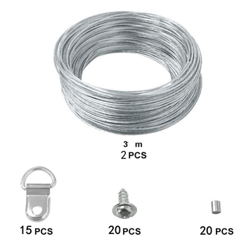 Le Xuan 57 részes fémből készült fotókeret falra akasztó kiegészítő készlet, préselt gyártás, csavarokkal