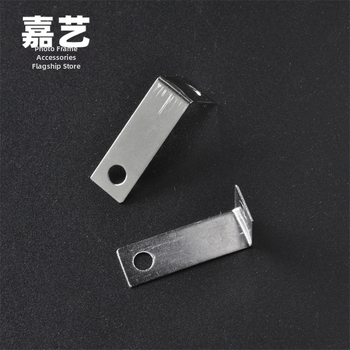 Cod de colț metalic pentru ramă foto — electroplacat, unghi drept, gaură dublă, accesoriu personalizabil, ambalaj în pungă