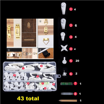 Set de 43 cârlige de perete invizibile — din plastic, fabricate manual, pentru rame și tablouri