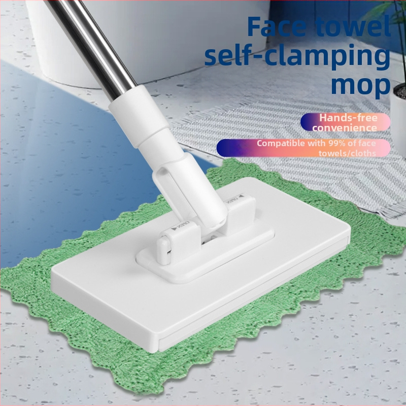 Plokščias grindų šluota su mikropluošto šluoste, plastikinė rankena, 10 kg apkrova, džiūvimo greitis 90–100%, vieno pavara