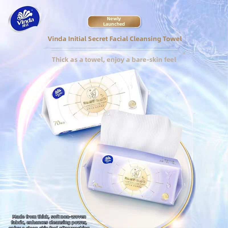 Vinda sejas tīrīšanas salvetes vienreizējai lietošanai, 100% kokvilna, 70 lapas, var pakārt