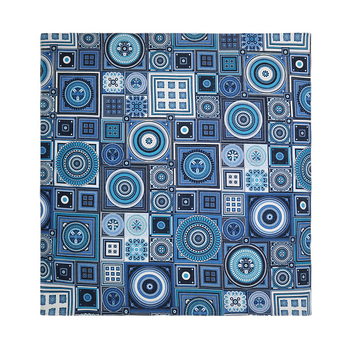 Bavlnený turbán, štvorcový šál s mriežkou, potlač