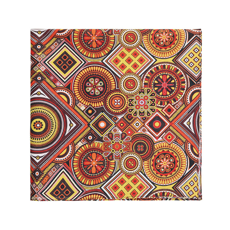 Bavlnený turbán, štvorcový šál s mriežkou, potlač