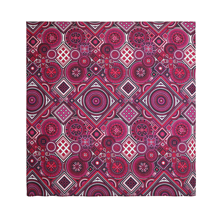 Bavlnený turbán, štvorcový šál s mriežkou, potlač