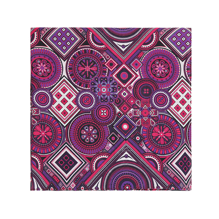 Bavlnený turbán, štvorcový šál s mriežkou, potlač