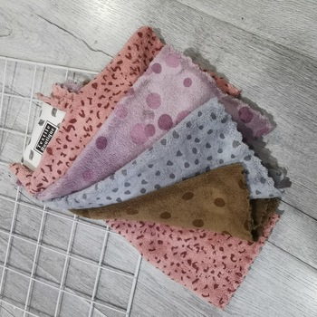 Prosoape de mâini pentru copii din fleece coral, pătrat mic, 25 g, absorbție 0–5 s, logo tipărit, set de 5 bucăți