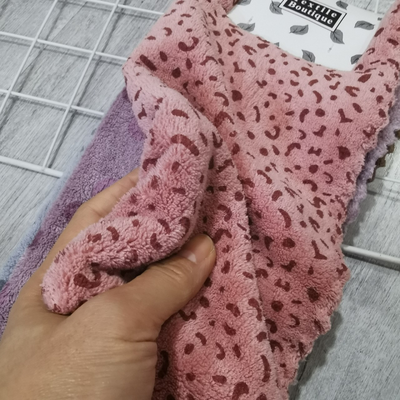 Prosoape de mâini pentru copii din fleece coral, pătrat mic, 25 g, absorbție 0–5 s, logo tipărit, set de 5 bucăți