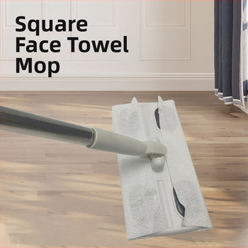 Plokščias šluostytuvas su vienkartinėmis veido servetėlėmis, nerūdijančio plieno kotas, vandens išspaudimo būdas: uždėkite servetėlę ant plokštės, kotas: įprasta lazda + plastinė plokštelė