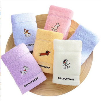 Детска кърпа за лице от чист памук, попивателна, бродирана, марка Grace/Jielia