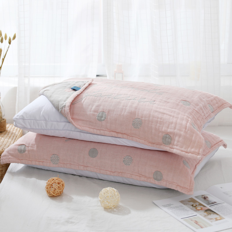 Medvilninis pagalvės rankšluostis, keturių sluoksnių marlė, japonų stilius, logotipo spauda, pritaikytas apdorojimas