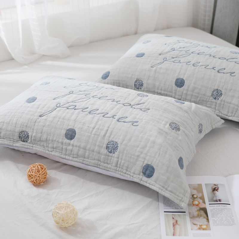 Medvilninis pagalvės rankšluostis, keturių sluoksnių marlė, japonų stilius, logotipo spauda, pritaikytas apdorojimas